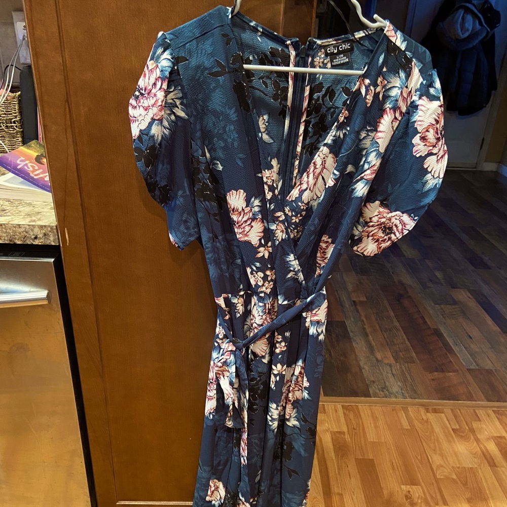 Plus Size Green Floral Jumpsuit